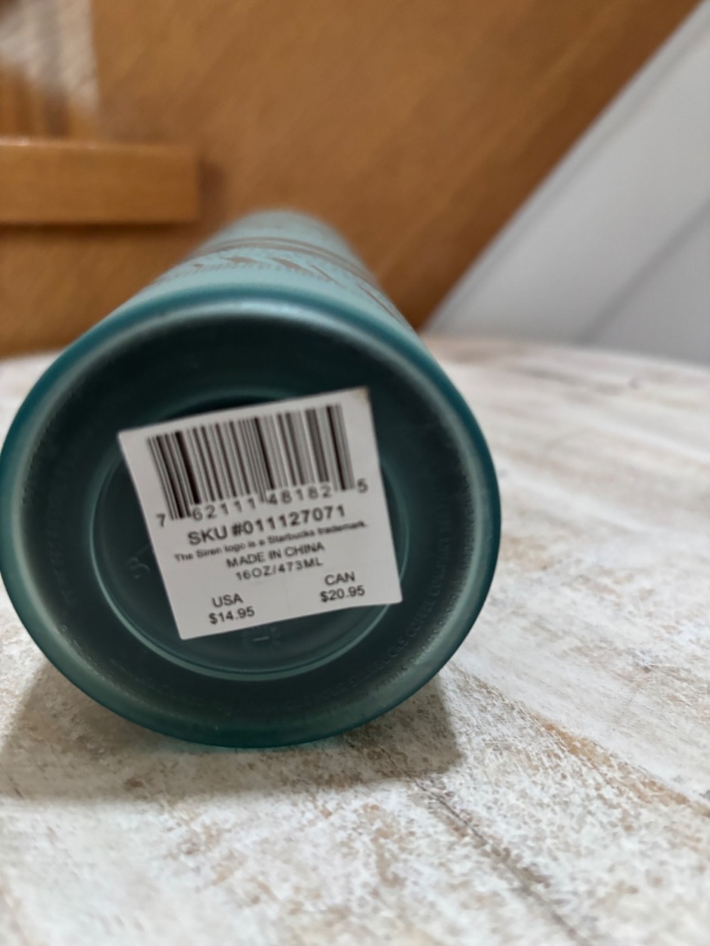 NWT Starbucks Holiday 2021 Mint Frosted Ribbon Tumbler 16oz Grande Iridescent - Picture 2 of 3